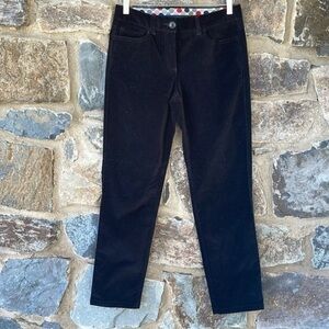 Boden Straight Leg Velvet Trouser Pants in Black Size 4 Regular